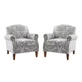 Lot de 2 fauteuils confortables Giampiero pour salon avec garnitures cloutées | ART OF LIVING DESIGNS