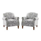 Lot de 2 fauteuils confortables Giampiero pour salon avec garnitures cloutées | ART OF LIVING DESIGNS
