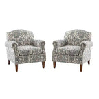 Lot de 2 fauteuils confortables Giampiero pour salon avec garnitures cloutées | ART OF LIVING DESIGNS