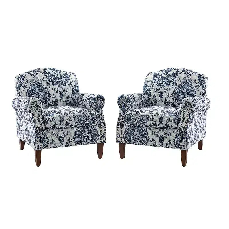 Lot de 2 fauteuils confortables Giampiero pour salon avec garnitures cloutées | ART OF LIVING DESIGNS