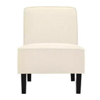 Costway Fauteuil d'appoint moderne sans accoudoirs, en tissu, avec pieds en bois d'hévéa, beige/gris