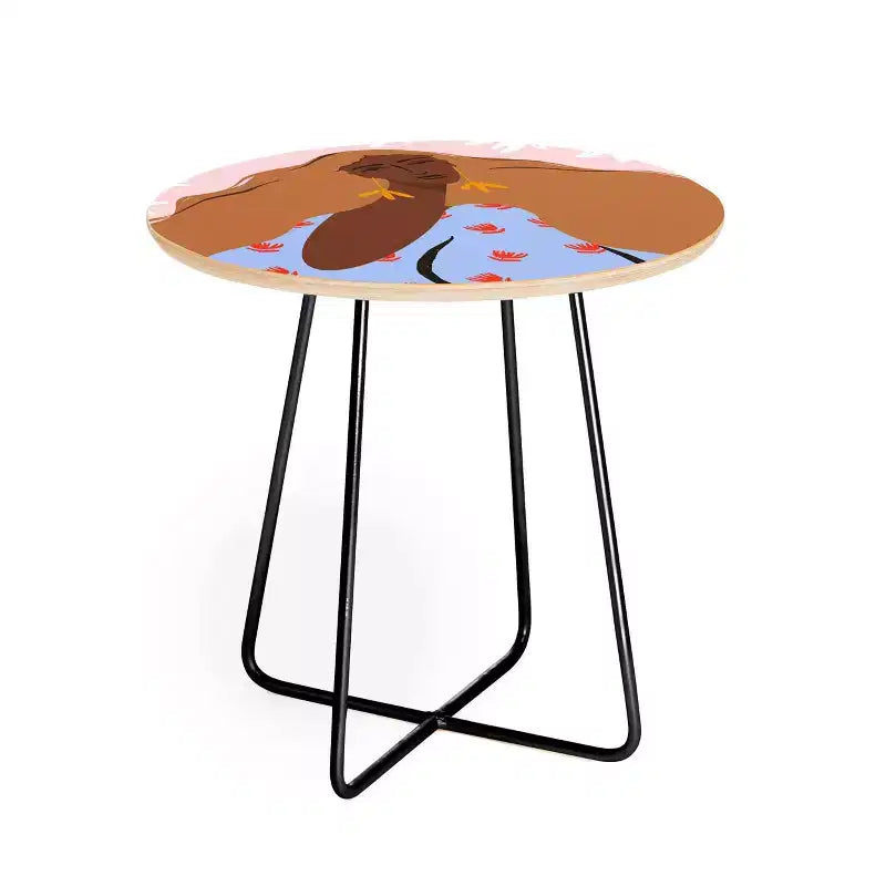 Maritza Lisa Woman Looking Back Side Table - Deny Designs