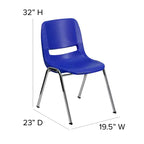 Flash Furniture 4 Pack HERCULES Series 880 lb. Capacity Ergonomic Shell Stack Chair with Chrome Frame and 18'' Seat Height
