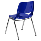 Flash Furniture 4 Pack HERCULES Series 880 lb. Capacity Ergonomic Shell Stack Chair with Chrome Frame and 18'' Seat Height
