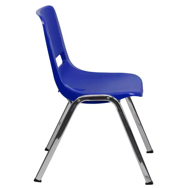 Flash Furniture 4 Pack HERCULES Series 880 lb. Capacity Ergonomic Shell Stack Chair with Chrome Frame and 18'' Seat Height