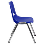 Flash Furniture 4 Pack HERCULES Series 880 lb. Capacity Ergonomic Shell Stack Chair with Chrome Frame and 18'' Seat Height