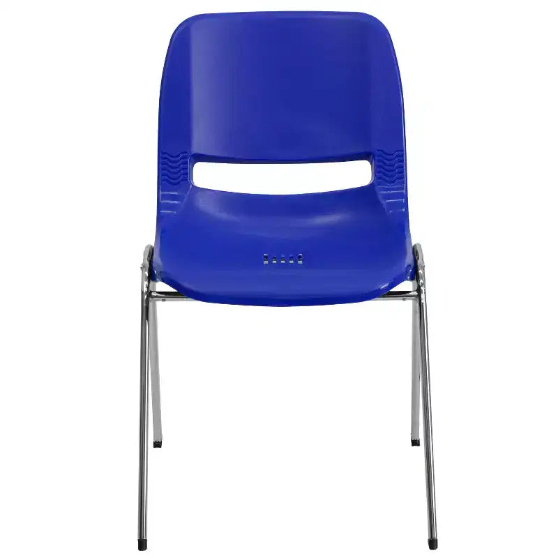 Flash Furniture 4 Pack HERCULES Series 880 lb. Capacity Ergonomic Shell Stack Chair with Chrome Frame and 18'' Seat Height