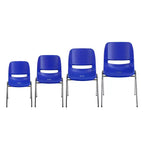 Flash Furniture 4 Pack HERCULES Series 880 lb. Capacity Ergonomic Shell Stack Chair with Chrome Frame and 18'' Seat Height