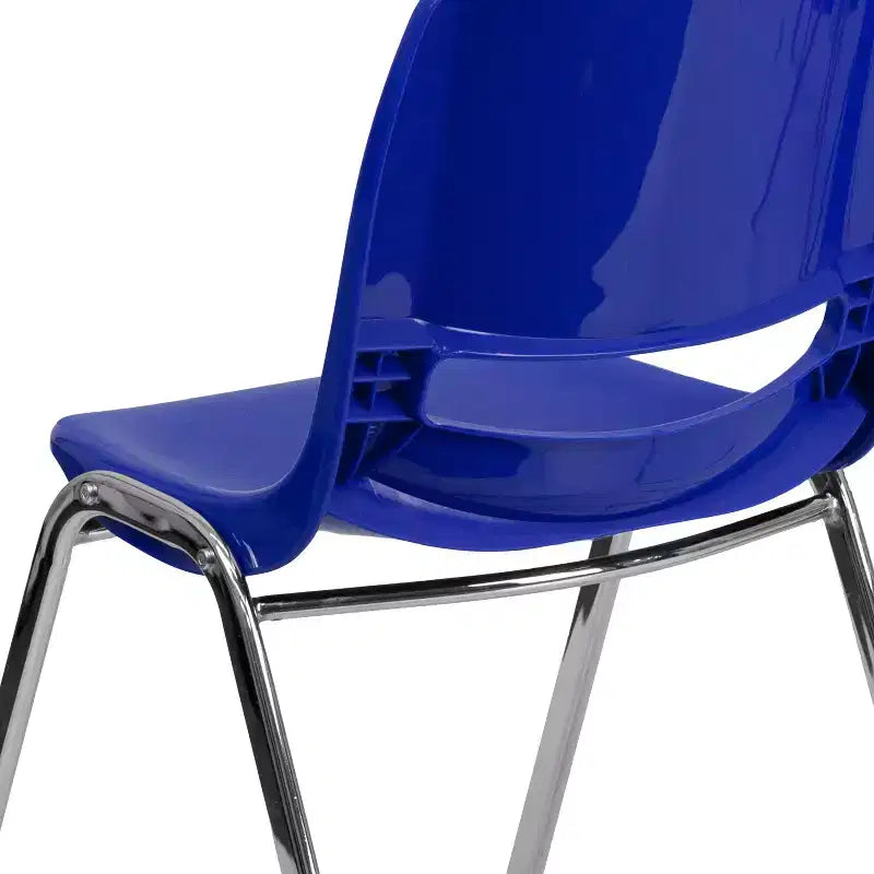 Flash Furniture 4 Pack HERCULES Series 880 lb. Capacity Ergonomic Shell Stack Chair with Chrome Frame and 18'' Seat Height