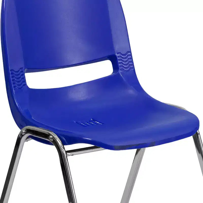 Flash Furniture 4 Pack HERCULES Series 880 lb. Capacity Ergonomic Shell Stack Chair with Chrome Frame and 18'' Seat Height