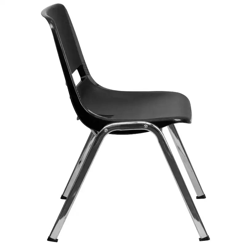 Flash Furniture 4 Pack HERCULES Series 880 lb. Capacity Ergonomic Shell Stack Chair with Chrome Frame and 18'' Seat Height