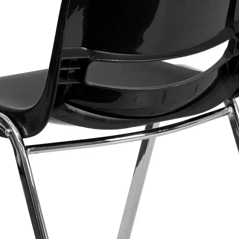Flash Furniture 4 Pack HERCULES Series 880 lb. Capacity Ergonomic Shell Stack Chair with Chrome Frame and 18'' Seat Height
