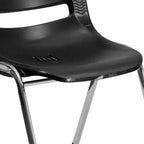 Flash Furniture 4 Pack HERCULES Series 880 lb. Capacity Ergonomic Shell Stack Chair with Chrome Frame and 18'' Seat Height