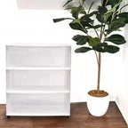 Tour de rangement Homz en plastique à 3 tiroirs transparents, petite, à roulettes, blanche, paquet de 2