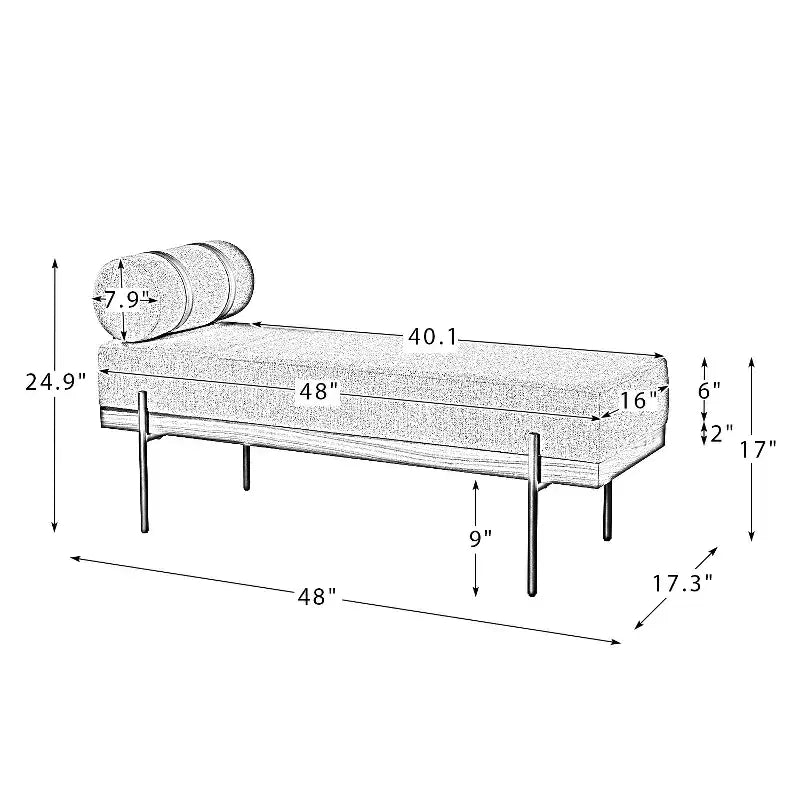Banc d'entrée Higinio avec coussin amovible | ART OF LIVING DESIGNS