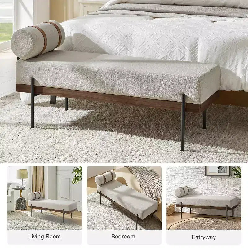Banc d'entrée Higinio avec coussin amovible | ART OF LIVING DESIGNS
