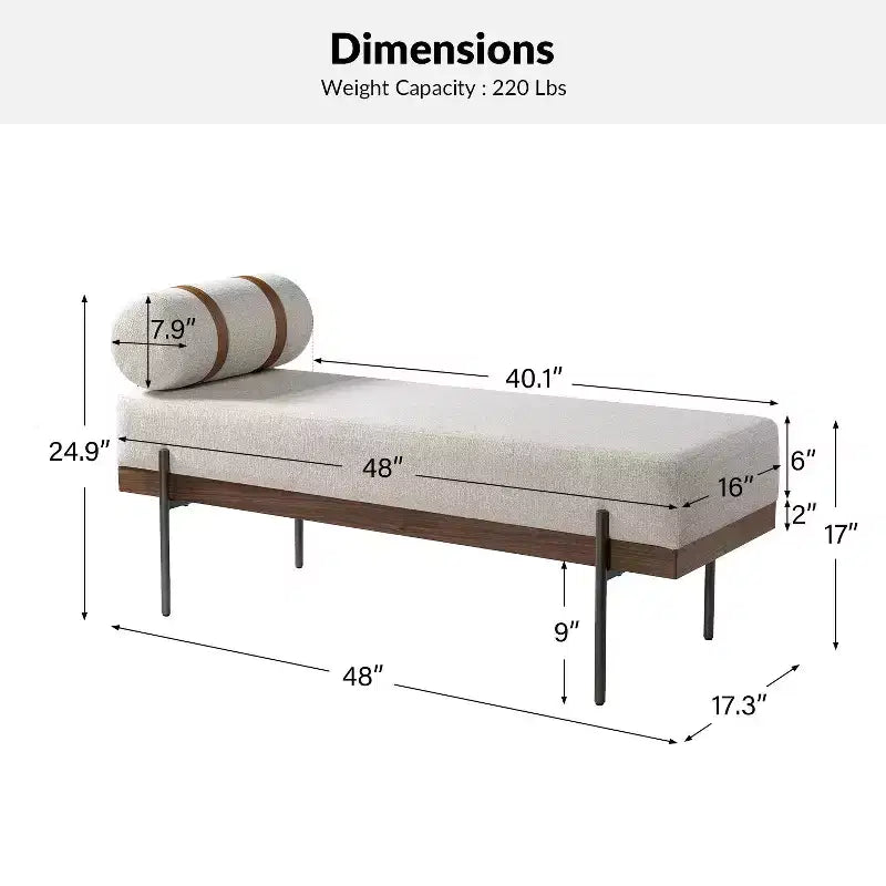 Banc d'entrée Higinio avec coussin amovible | ART OF LIVING DESIGNS