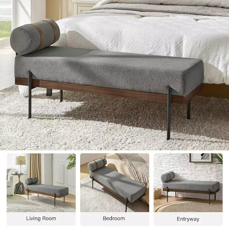 Banc d'entrée Higinio avec coussin amovible | ART OF LIVING DESIGNS