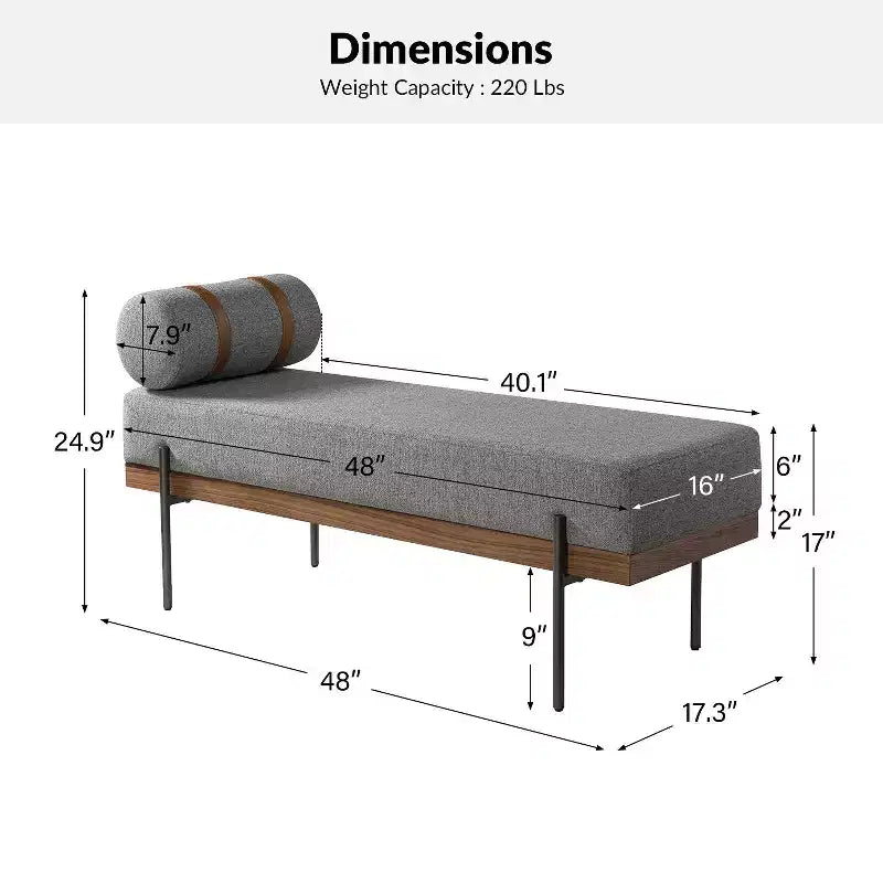 Banc d'entrée Higinio avec coussin amovible | ART OF LIVING DESIGNS