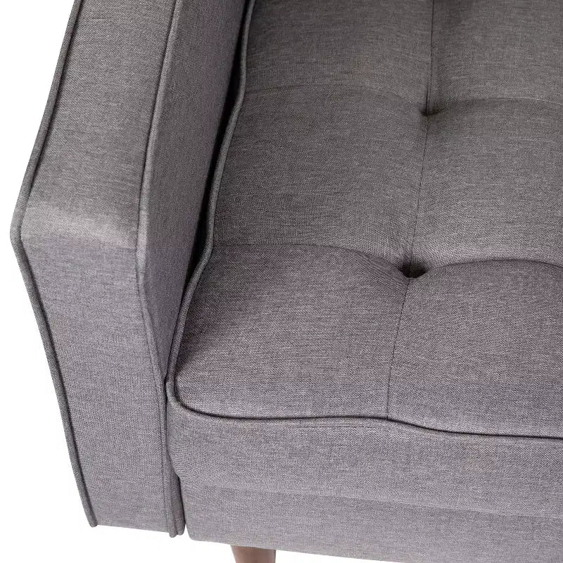 Fauteuil d'appoint rembourré Emma et Oliver style Mid-Century Modern avec ressorts ensachés, pieds en bois et coussins de dossier amovibles