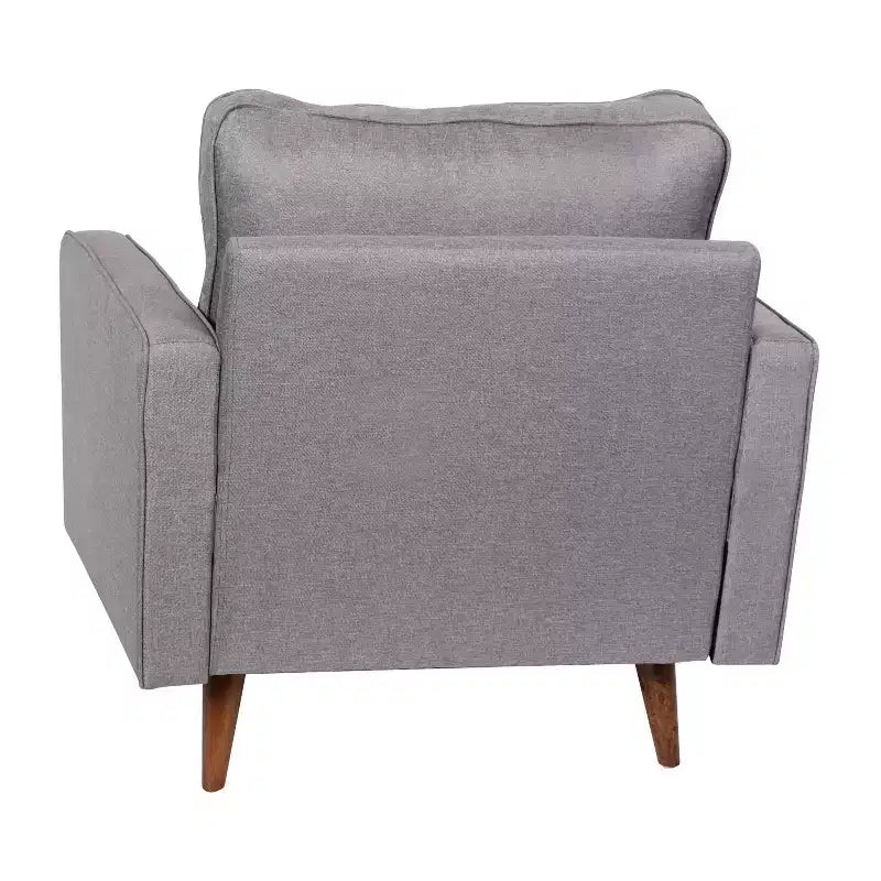 Fauteuil d'appoint rembourré Emma et Oliver style Mid-Century Modern avec ressorts ensachés, pieds en bois et coussins de dossier amovibles