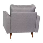 Fauteuil d'appoint rembourré Emma et Oliver style Mid-Century Modern avec ressorts ensachés, pieds en bois et coussins de dossier amovibles