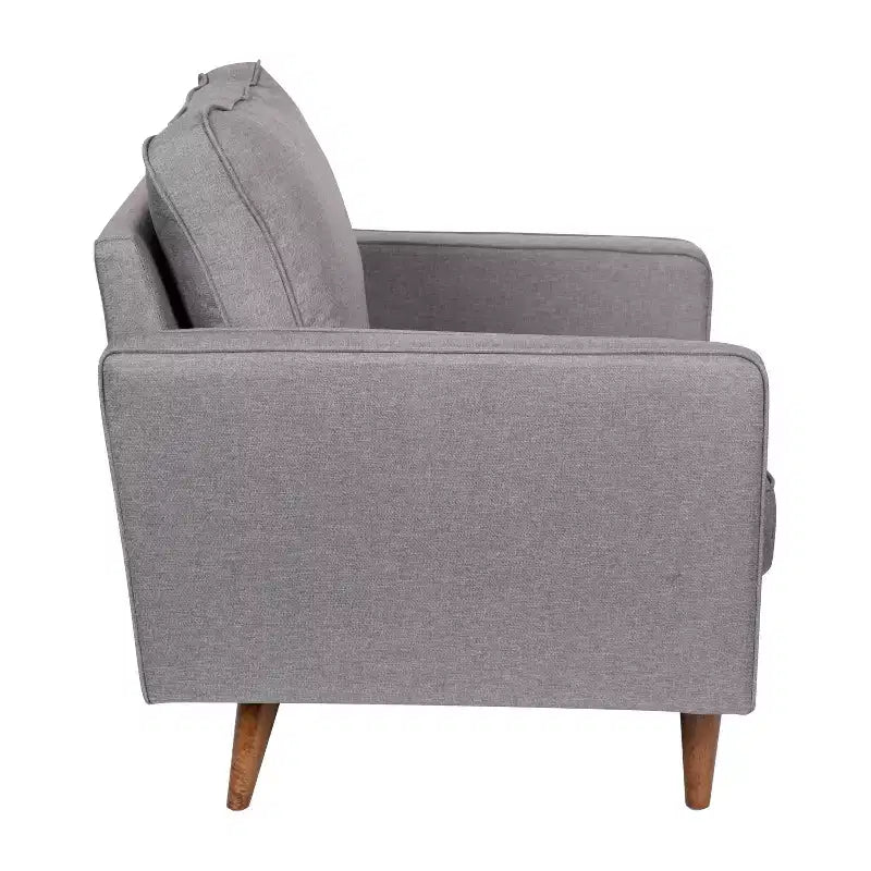 Fauteuil d'appoint rembourré Emma et Oliver style Mid-Century Modern avec ressorts ensachés, pieds en bois et coussins de dossier amovibles