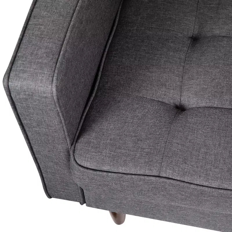 Fauteuil d'appoint rembourré Emma et Oliver style Mid-Century Modern avec ressorts ensachés, pieds en bois et coussins de dossier amovibles