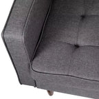 Fauteuil d'appoint rembourré Emma et Oliver style Mid-Century Modern avec ressorts ensachés, pieds en bois et coussins de dossier amovibles