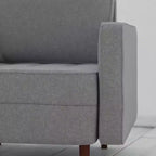 Fauteuil d'appoint rembourré Emma et Oliver style Mid-Century Modern avec ressorts ensachés, pieds en bois et coussins de dossier amovibles