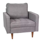 Fauteuil d'appoint rembourré Emma et Oliver style Mid-Century Modern avec ressorts ensachés, pieds en bois et coussins de dossier amovibles