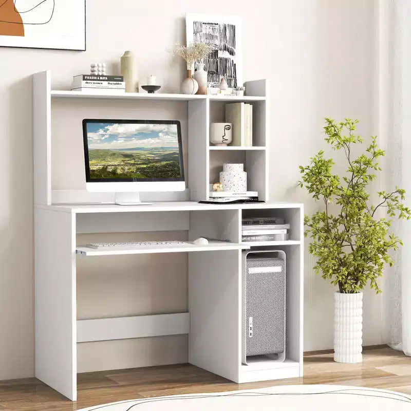 Bureau informatique Costway avec étagère, station de charge, surmeuble et support pour unité centrale