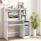 Bureau informatique Costway avec étagère, station de charge, surmeuble et support pour unité centrale
