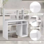 Bureau informatique Costway avec étagère, station de charge, surmeuble et support pour unité centrale