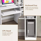 Bureau informatique Costway avec étagère, station de charge, surmeuble et support pour unité centrale