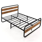 Costway Metal Bed Frame Arc Platform Headboard Footboard Mattress Foundation Black