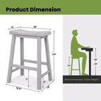 Costway Lot de 2 tabourets de bar en forme de selle Chaises de salle à manger hauteur comptoir avec pieds en bois Noir/Gris/Blanc