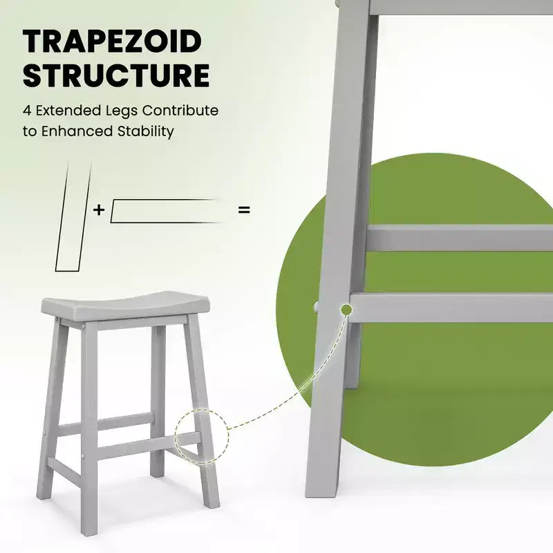 Costway Lot de 2 tabourets de bar en forme de selle Chaises de salle à manger hauteur comptoir avec pieds en bois Noir/Gris/Blanc