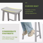 Costway Lot de 2 tabourets de bar en forme de selle Chaises de salle à manger hauteur comptoir avec pieds en bois Noir/Gris/Blanc
