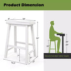 Costway Lot de 2 tabourets de bar en forme de selle Chaises de salle à manger hauteur comptoir avec pieds en bois Noir/Gris/Blanc