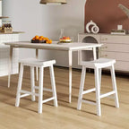 Costway Lot de 2 tabourets de bar en forme de selle Chaises de salle à manger hauteur comptoir avec pieds en bois Noir/Gris/Blanc