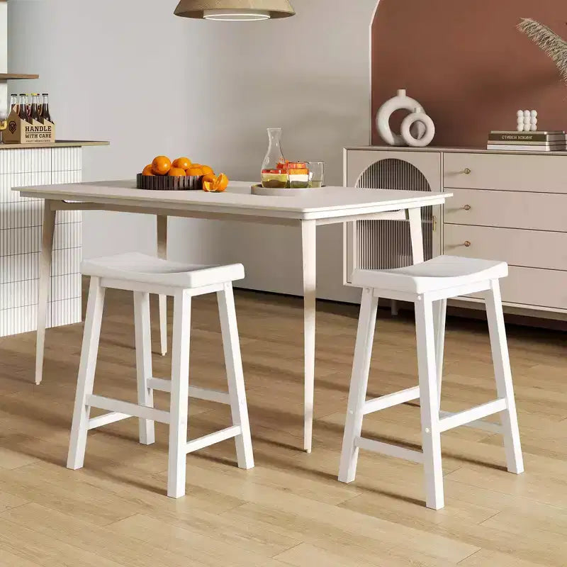 Costway Lot de 2 tabourets de bar en forme de selle Chaises de salle à manger hauteur comptoir avec pieds en bois Noir/Gris/Blanc