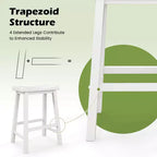 Costway Lot de 2 tabourets de bar en forme de selle Chaises de salle à manger hauteur comptoir avec pieds en bois Noir/Gris/Blanc
