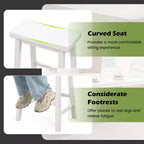 Costway Lot de 2 tabourets de bar en forme de selle Chaises de salle à manger hauteur comptoir avec pieds en bois Noir/Gris/Blanc
