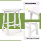 Costway Lot de 2 tabourets de bar en forme de selle Chaises de salle à manger hauteur comptoir avec pieds en bois Noir/Gris/Blanc