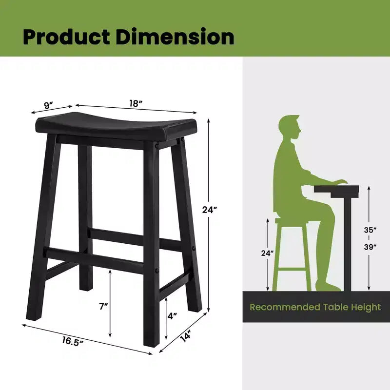 Costway Lot de 2 tabourets de bar en forme de selle Chaises de salle à manger hauteur comptoir avec pieds en bois Noir/Gris/Blanc