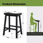 Costway Lot de 2 tabourets de bar en forme de selle Chaises de salle à manger hauteur comptoir avec pieds en bois Noir/Gris/Blanc