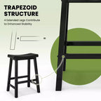 Costway Lot de 2 tabourets de bar en forme de selle Chaises de salle à manger hauteur comptoir avec pieds en bois Noir/Gris/Blanc