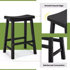 Costway Lot de 2 tabourets de bar en forme de selle Chaises de salle à manger hauteur comptoir avec pieds en bois Noir/Gris/Blanc