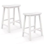 Costway Lot de 2 tabourets de bar en forme de selle Chaises de salle à manger hauteur comptoir avec pieds en bois Noir/Gris/Blanc